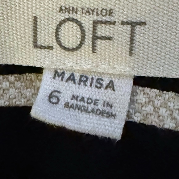 Ann Taylor LOFT Riviera Pant Marisa Fit Woven Ankle Crop Navy Stripe Sz 6 Preppy - Picture 5 of 9